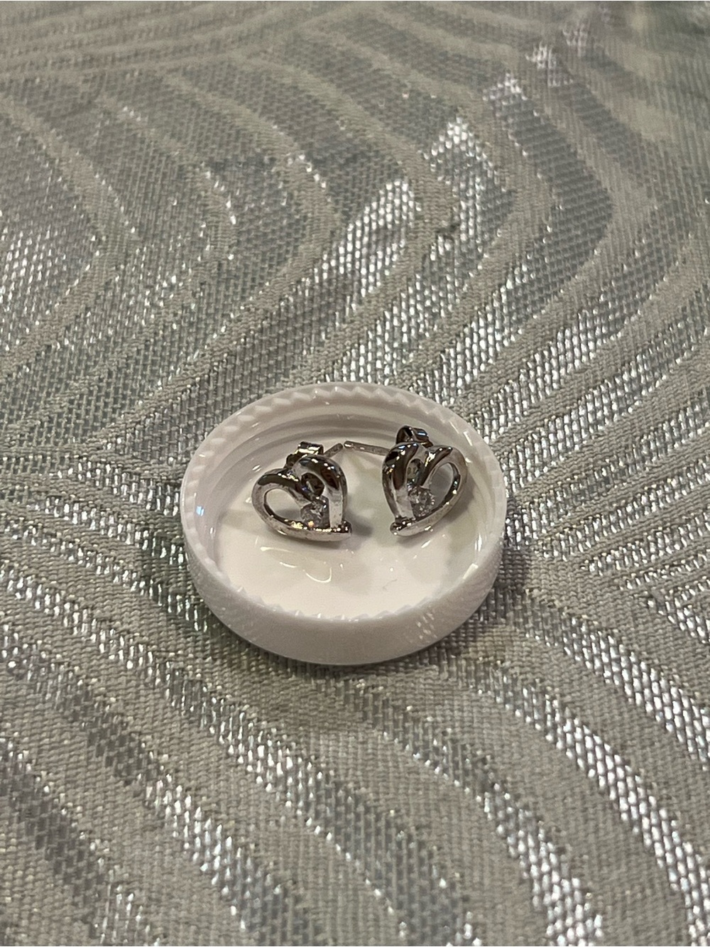 Silver Heart Stud Earrings - Elegant Women's Jewelry